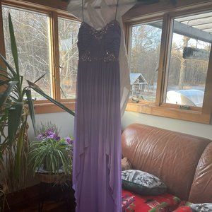 Lavender Spaghetti Strap Prom Dress